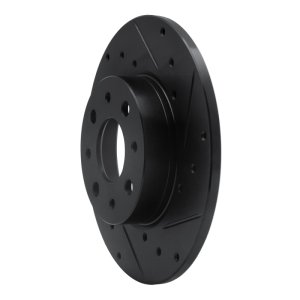 Fiat 500E Brake Rotor (1) - Rear Right - R1 Concepts - Drilled & Slotted - Black - `13-`19